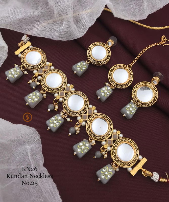 KN26 Kundan Necklace Designer Kundan Set Wholesale Price In Surat
